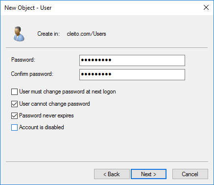 Bitbucket service account creation in AD - Step 3