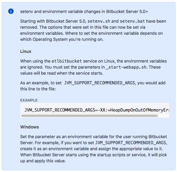 Environment variable in Bitbucket Server 5.0 and later