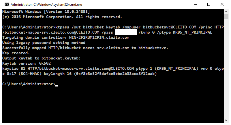 Keytab generation with ktpass